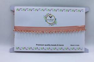 Frange de dentelle perlée en cristal de verre, modèle KT, taille personnalisée, décorative et scintillante, colorée, Gujarat Inde, vente en gros - Product Image 3