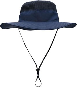 Chapeau Bob Unisexe Personnalisable Anti-UV Style Pêcheur à Large Bord en Maille Respirante avec Cordon Coupe-Vent pour Usage Quotidien Décontracté - Product Image 3