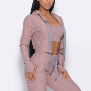 Conjuntos Deportivos para Mujer de 3 Piezas, Leggings de Cintura Alta, Top Corto, Chaqueta, Conjunto de Yoga y Gimnasio, Conjuntos de Sujetador Deportivo Elástico para Todo Clima - Product Image 2