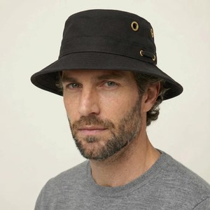 Custom Print <b>Hat</b> With String Unisex Navy Cotton Canvas Bucket <b>Hat</b> With Metal Eyelet Solid Color Casual Spring <b>Summer</b> Adult <b>Hat</b> - Product Image 4