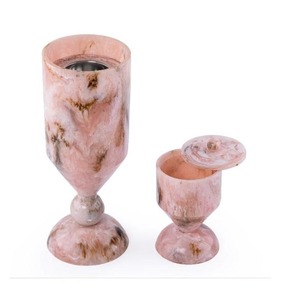 Jarrón de Mesa con Aspecto de Mármol Rosa, Quemador de Incienso Estilo Árabe, Decoración Aromática Hecha a Mano para el Hogar - Product Image 3
