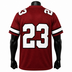 Camiseta de Fútbol Americano Roja para Hombre, Número 23, Cuello en V, Manga Corta, Malla Transpirable, Ropa Deportiva, Camiseta de Fútbol - Product Image 4