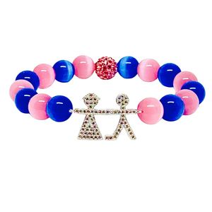 Bracelet en perles de cristal avec breloques garçon et fille, bracelet extensible, accessoire de mode pour femme, cadeau quotidien - Product Image 3