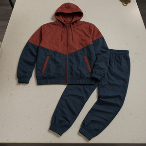 OEM Custom Logo Woven Blank Nylon Windbreaker Jacket and Pant Two Piece Set Men's Windbreaker Tracksuit FOr Winter Season - Product Image 3
