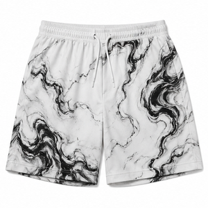 Pantalones Cortos Deportivos Casuales para Hombre, Negros, Estilo Urbano, con Bolsillos, Cintura Media, Cordón Ajustable, Secado Rápido, 100% Algodón - Product Image 5