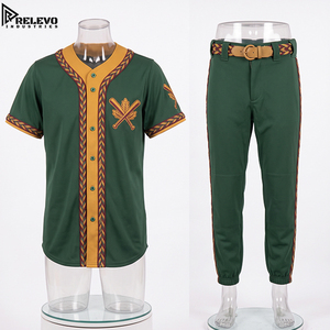 Conjunto Deportivo de Camiseta y Pantalones de Béisbol Verdes Sublimados Personalizados de Alta Calidad OEM con Ribete Trenzado, Uniforme de Equipo al por Mayor - Product Image 1