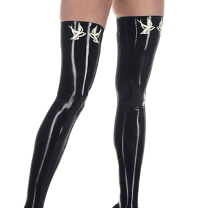 Collants noirs imprimés opaques pour femmes, longueur intégrale, tricotés, sexy, pour toutes les saisons, usage quotidien - Product Image 1