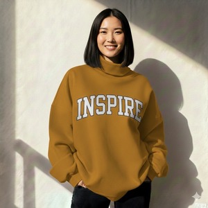 Sudadera Oversize de Cuello Alto para Mujer con Estampado de Letras, Tejida en Algodón, Estilo Otoñal - Product Image 5