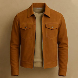 Fashion Style <b>Suede</b> Leather <b>Jacket</b> Comfortable Daily Wear <b>Suede</b> Leather <b>Jacket</b> Smooth Surface With Soft Feel - Product Image 2