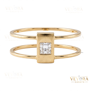 Splendid Anillo de Plata de Ley 925 con Incrustaciones de Moissanita de Corte Princesa en Barra para Decoración de Anillo Oura de Lujo - Product Image 5