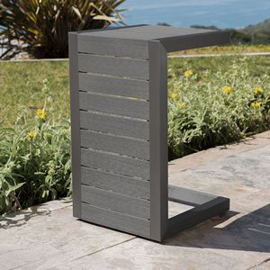 Tavolo da Esterno CAPE CORAL in Alluminio a Forma di C, Colore Grigio - Product Image 3