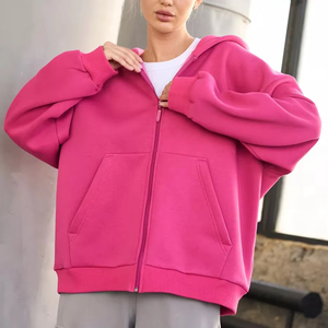 Sweat-shirt à capuche zippé pour femme, en tissu Air Layer 300 GSM, doux, à manches longues, pour le sport, les loisirs, l'extérieur, chaud et décontracté - Product Image 5