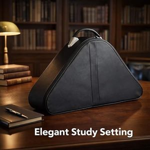Étui pour chapeau maçonnique - Cuir noir, fermeture à glissière, ajustement parfait, motif uni, matériau simili cuir - Product Image 5
