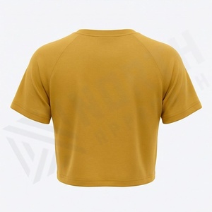 Top Corto con Estampado de Béisbol, Corte Ajustado, Color Personalizado, Blusa de Tela Tejida, Mangas Raglán, Camiseta Deportiva, Ropa Deportiva, Camiseta para Gimnasio - Product Image 2