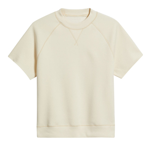 Suéter de Punto para Hombre, Cuello Redondo, Manga Raglán, Color Crema, Corte Regular, Color Sólido, Informal, para Verano - Product Image 4