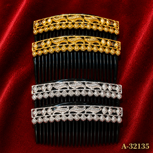 Peigne à cheveux classique en acétate avec décorations en strass A-32135, accessoire de cheveux de mariage de haute qualité - Product Image 1