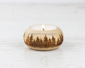Elegante soporte de luz de té de bambú con acabado natural perfecto para la decoración del espacio de vida y meditación ecológica - Product Image 6