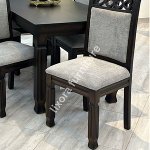 Luxury Handcrafted Solid Wood 6 Seater Dining <b>Table</b> Set Premium Dark <b>Walnut</b> Finish Modern Home Decor - Product Image 4