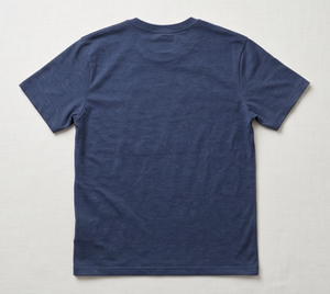 T-shirt à manches courtes bleu marine pour homme, coupe classique, couleur unie, décontracté, col rond, jersey en coton tricoté - Product Image 2