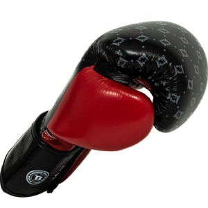 Gants de boxe Fairtex X Booster en cuir de vache véritable, professionnels pour MMA et kickboxing, avec poignées, logo personnalisé et fermeture auto-agrippante. - Product Image 4
