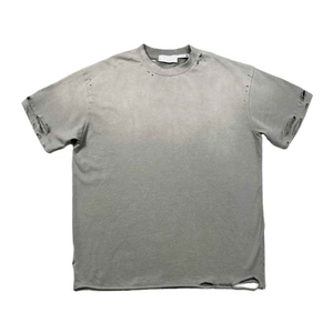 เสื้อยืดผู้ชายแบบทำเอง สไตล์ดิสเทรส ตกแต่งด้วยการเย็บแบบพิเศษ ใส่สบาย ไม่ยับ ระบายอากาศได้ดี เสื้อยืดผู้ชายแบบดิสเทรส - Product Image 1