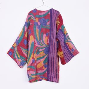 High Quality <b>Vintage</b> Kantha Kimono Latest Reversible Women's Robes Jackets Wholesale Mid-Length Midi Handmade Kantha Clothing - Product Image 3