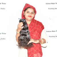 Ekstensi Rambut Manusia Virgin Remy India Gelombang Dalam Alami Hitam Keriting Silky, Rambut Bergelombang Single Donor dengan Kutikula Tertata Rapi 100g, Jahitan Mesin