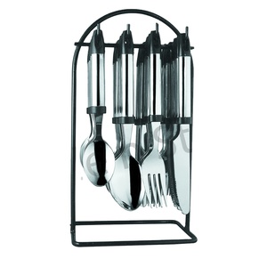 Juego de Cubiertos de Acero Inoxidable de 24 Piezas con Soporte de Alambre - Product Image 1