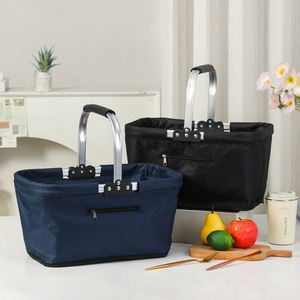 Panier de courses pliable en tissu Oxford, sac fourre-tout pour fruits et légumes, idéal pour supermarché, camping et pique-nique - Product Image 2