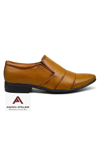 Men's Classic Formal Slip-On Leather Breathable Soft Dress Shoes with Round <b>Toe</b> Elegant Business & Office Shoes <b>by</b> Asken Atelier - Product Image 6