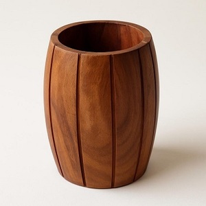 Factory Square Table Wood Pen Holder Alam <b>Clock</b> with <b>LED</b> Digital Temperature Time Date Voice - Product Image 5