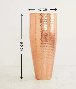 Handcrafted <b>Copper</b> color Hammered Floor <b>Vase</b> with Elegant Tall Metallic Pot and Artistic Texture for Luxury Contemporary Decor - Product Image 3