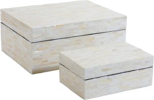 Cajas Decorativas con Tapas, Caja de Madera Rectangular Hecha a Mano con Mosaico para Joyas y Recuerdos, Cofre del Tesoro, Caja Decorativa de Madera para Estante. - Product Image 2