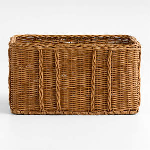 Panier de rangement en rotin tressé à la main, panier organisateur spacieux pour couvertures, coussins et décoration de salon - Product Image 5
