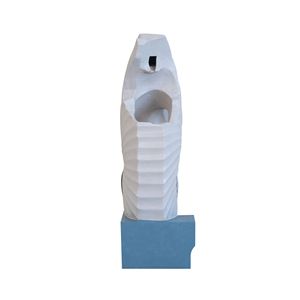 Fontana d'Acqua Bianca Astratta 16.9x10.2x31.9 per Interni/Esterni con Base Blu e Luce - Product Image 3