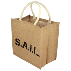 Sacs fourre-tout promotionnels en jute en gros avec fermeture éclair, style tendance, imprimés en vrac, couleurs et motifs magnifiques, fabriqués au Bangladesh - Product Image 1