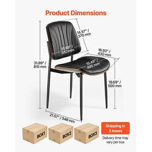 Set Moderno di 6 Sedie da Pranzo Salvaspazio, Sedie Laterali Imbottite in Pelle per Tavolo da Cucina e Sala da Pranzo - Product Image 2