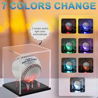 Étui en acrylique transparent pour ballon de baseball, personnalisé en usine, avec protection UV et éclairage LED, pour les passionnés et les collectionneurs de baseball