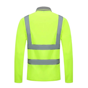 Piqué de Algodón de Alta Visibilidad para Camiseta Polo, Ropa de Trabajo Protectora con Cintas Reflectantes de Seguridad, Técnicas Impresas - Product Image 1
