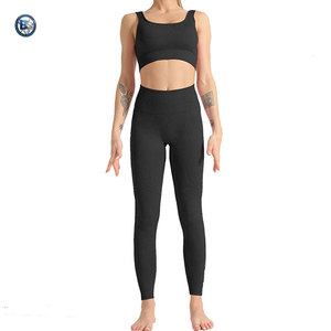 Women Yoga Set Breathable Stretchable Activewear High Waist <b>Leggings</b> And Supportive Sports Bra - Product Image 1