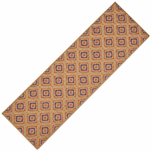 Alfombra de Yute 100% Personalizable, Ecológica, Moderna, de Tejido Plano y Pelo Medio, 2x6 Pies, Color Natural, Diseño a Cuadros - Product Image 4