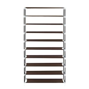 Scarpiera a 10 livelli marrone scuro con copertura antipolvere, moderna scarpiera in MDF per l'organizzazione di scarpe, mobiletto per la casa - Product Image 3