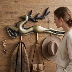 Ba Deer Wall Mounted Cast Iron Hook 1 Hook Handmade Animal Decorative Vintage Style Waterproof Adjustable Eco-Friendly - Product Image 2