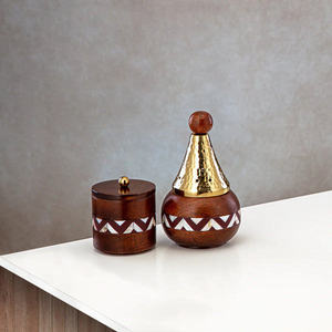 Hand-Made Wood Incense Burner <b>Set</b> With Geometric Pattern Aromatic Censer Tray Sandalwood Storage Box for Home Decor - Product Image 6