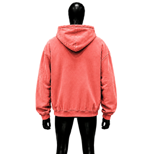 Sweat à capuche zippé pour homme en polaire corail vieilli avec manches cloutées, coupe oversize, imprimé géométrique, style décontracté pour l'automne, mode décontractée et confortable - Product Image 2