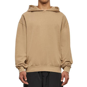 Sudadera con Capucha Extra Grande Beige para Hombre, Sudadera con Capucha Minimalista, Informal, de Manga Larga, Estilo Urbano - Product Image 1