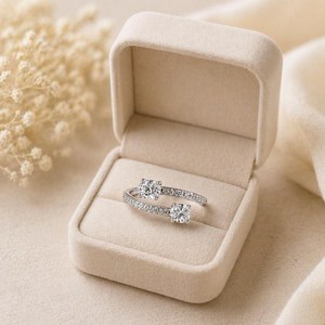 10K 14K 18K Solid Gold Solitaire Open <b>Adjustable</b> <b>Ring</b> Unique Wedding Band Wholesale IGI Certified Oval & Round Lab Grown Diamond - Product Image 1