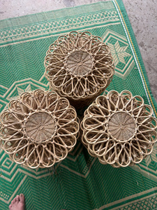 Plateau en rotin tissé à la main, artisanat haut de gamme, style bohème, plateau décoratif multi-usages, décoration d'intérieur - Product Image 3