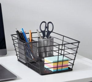 Cesta de Almacenamiento de Alambre Metálico Negro Premium, Diseño Rectangular Moderno, Apilable, Solución Multiusos para Organización - Product Image 4