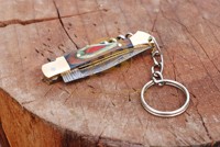 Couteau de camping pliant en acier Damas RB, multi-outils en bois, tire-bouchon portable, pointe tombante, logo OEM, vente en gros